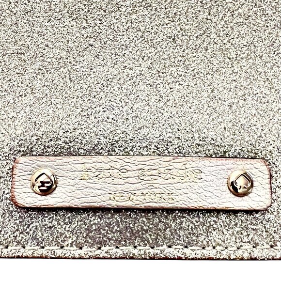 Kate Spade Serenade Haven Lane Glittery Silver Bi-Fold Mini Wallet - Picture 3 of 7